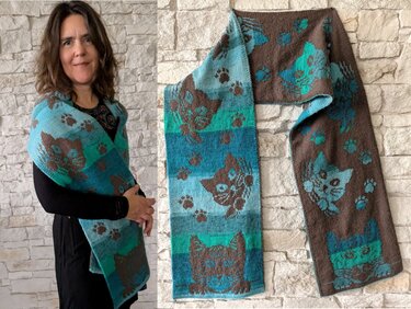Scarf "Cat Gang" - double sided knitting pattern - Image 9