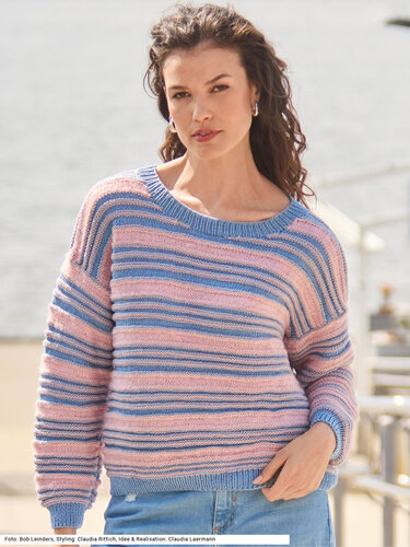 Boxy Pullover mit Streifen
