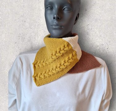 Strickanleitung Halssocke, Kragenschal, Schalkragen, Neckwarmer, Zopf  #351