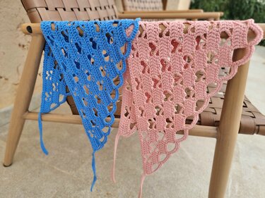 H3 Häkelanleitung für eine Damen-Kopftuch mit Herzmotiv. Häkelbandana - Bild 10