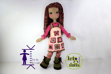 Pippa, XLarge Crochet Doll Pattern, Amigurumi, 24"/ 61 cm Tall