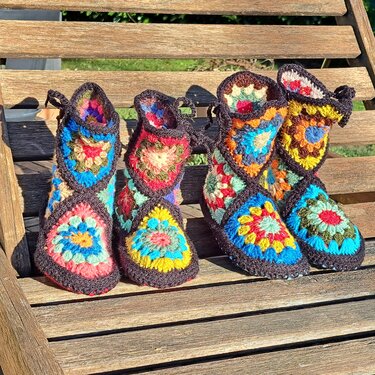 CROCHET PATTERN * KIDS SLiPPERS * BOOTS * - HeXagon * Use leftovers, scraps - Image 8