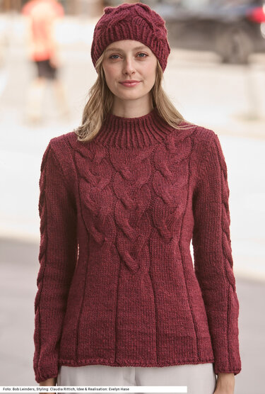 Pullover und Mütze mit Zöpfen - Bild 2