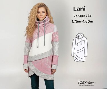 Schnittmuster Shirt Lani Gr. 34-54 Langgröße 1,75-1,80m - Nähen