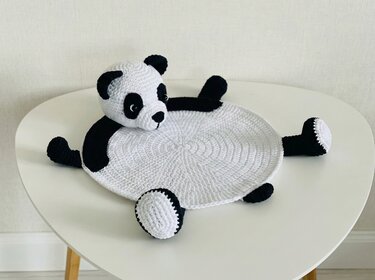 Crochet Pattern Panda Placemat for Baby Table Decor