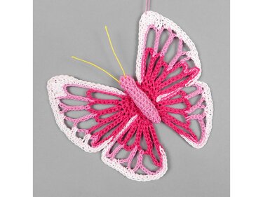 Large, colourful Butterfly - hanging decor from leftover yarn - Image 2