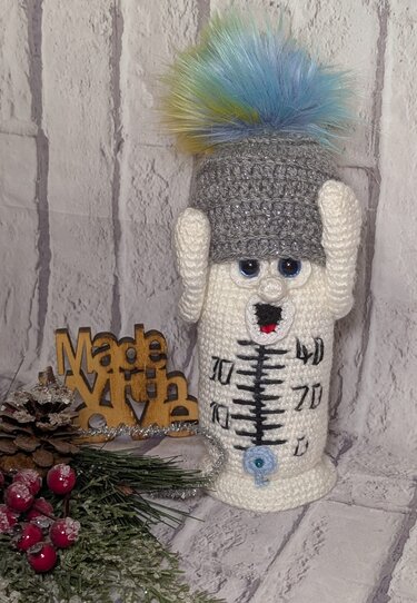 Häkelanleitung für "Frosty das Kälteschock Thermometer"