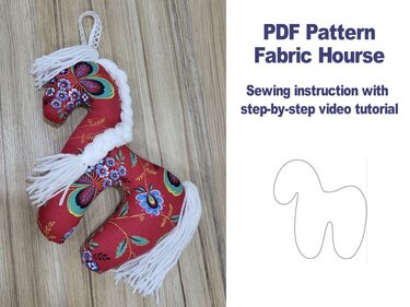 DIY Fabric Toy Fabric Horse Sewing Pattern Toys Patterns Dala Horse Pattern