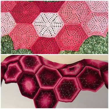 Hexagontuch Mari - gestrickt und gehäkelt - Stricken