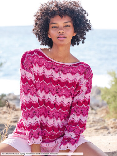 Wellenmuster-Pulli - Stricken