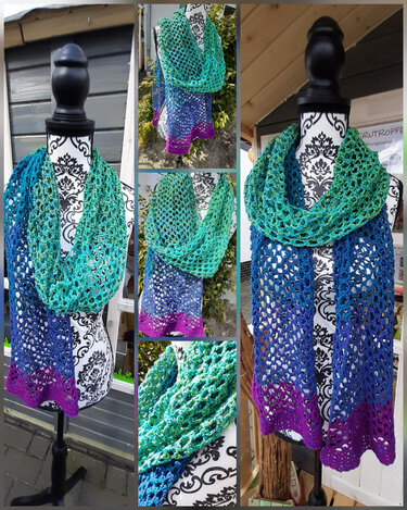 Sterntropfen's Dornr&ouml;schen als Schal oder Stola H&auml;kelanleitung - Häkeln