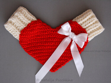 Valentine's day mittens red Love Gloves, Valentine - Crochet Pattern, INSTANT DOWNLOAD