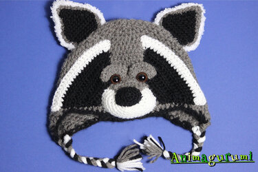 Raccoon Animalhat Crochet Pattern in 4 sizes