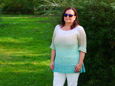 Häkelanleitung Hollywood Tunika RVO mit Farbverlaufsgarn