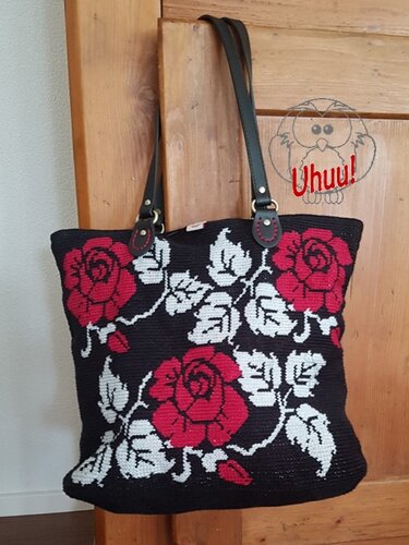 Hand-Tasche Rose, Häkelanleitung