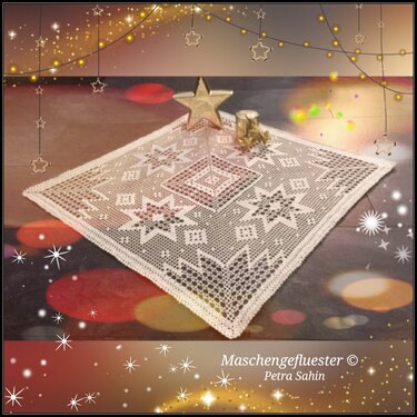 Winter / Weihnacht's Mitteldecke " Sternenhimmel " - Häkeln