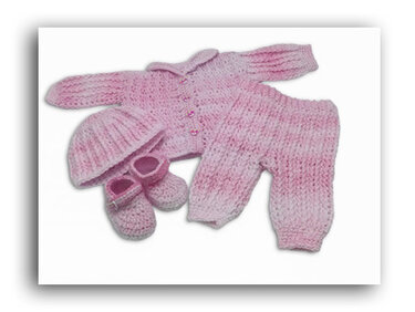 Häkelanleitung - Baby-Garnitur  0-3 Monate