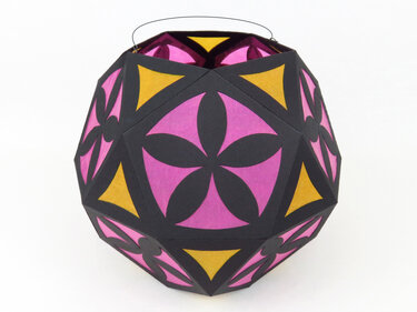 Runde St. Martins-Laterne mit Blumen – Bastelanleitung und Vorlagen