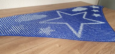 Stars and Clouds, Shadow Knitting, Illusion Knitting, Motif Shawl