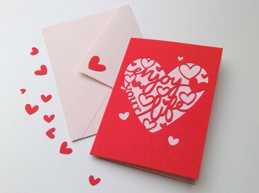 Karte Enjoy mit Kuvert Plotterdatei SVG DXF - Plotting