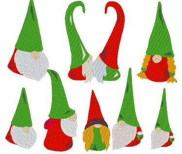 Gnome Zwerg Weihnachten Stickdatei - Sticken