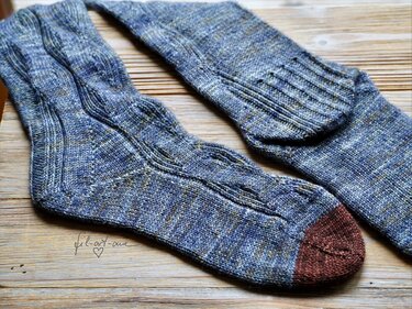 "Westside Socks", entire foot length 24 - 28,5 cm, easy heel - Knitting
