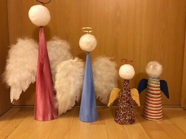 Anleitung Schöne Engel aus Pappkonen Basteln