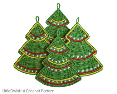 087 Crochet Pattern - Christmas tree Potholder or decor  - Amigurumi PDF file by Zabelina CP