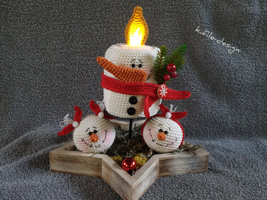 Häkelanleitung Das Schneemann Kerzerl