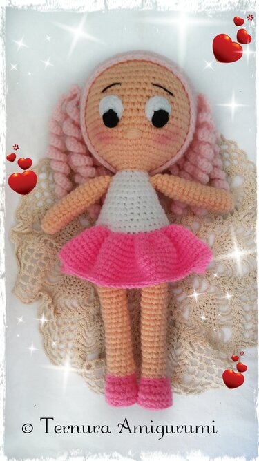 Crochet pattern doll NINNA pdf english- deutsch- dutch ternura amigurumi
