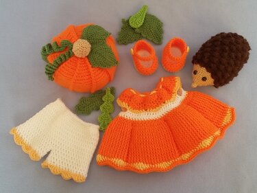 Clothes for Kaija pumpkin girl - Crochet