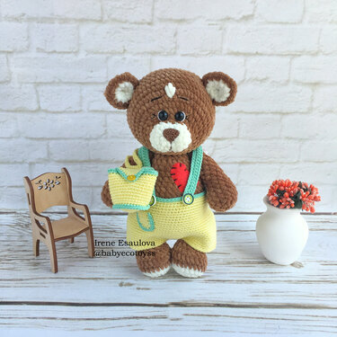 Crochet amigurumi pattern Plush Bears Brownie + Crochet outfit