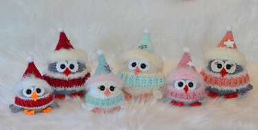Winter owls "Piep" in two sizes - Crochet