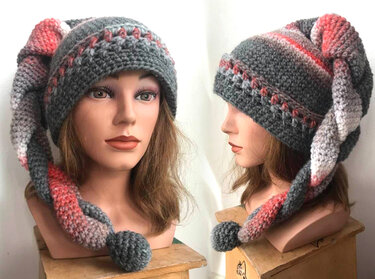 GEHÄKELTE, geflochtene Zipfelmütze LUKAS