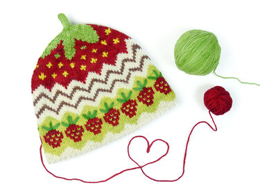 Babyhat STRAWBERRY MUFFIN, knitting pattern in 2 sizes