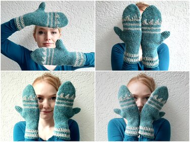 Handschuhe, Fausthandschuhe häkeln, mit Größentabelle ab 1Jahr bis L