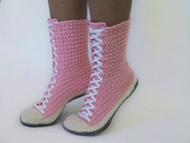 Häkelanleitung 2 in 1 Sneaker / Sneaker Stiefel Gr. 36-42