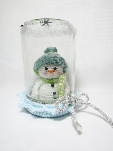Winterlicht Schneemann Deko - Häkeln