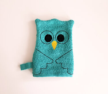 Stickdatei "Waschlappen Eule" 13 cm x 18 cm - Sticken