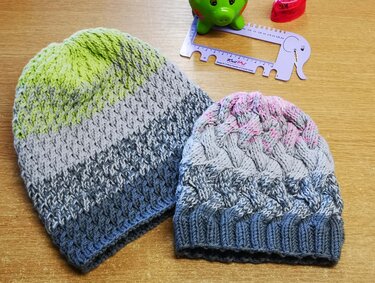 Mütze "apple" mit Farbverlauf, einfache Anleitung zum stricken, alle Größen
