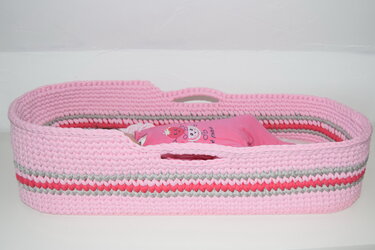 - LULLABY - Moseskorb häkeln, Babykorb, Babywiege, Babytrage, Babybett, mit Holzboden, jede Größe