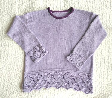 Strickanleitung Damenpulli mit Baumwollgarn Gr. 40/42