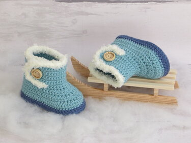 Häkelanleitung für Babystiefelchen in 4 Größen