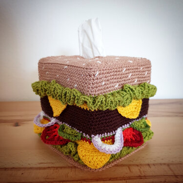 Häkelanleitung "Burger" Taschentuchbox