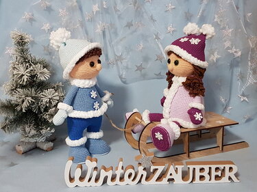 Häkelanleitung, Winterkinder Lea und Luca - Häkeln