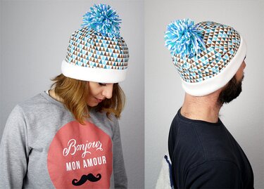 Nähanleitung Pudelmütze Kinder & Erwachsene mit Bommel nähen