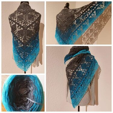 Tuch Jasmin häkeln Häkeltuch Dreieckstuch Schultertuch