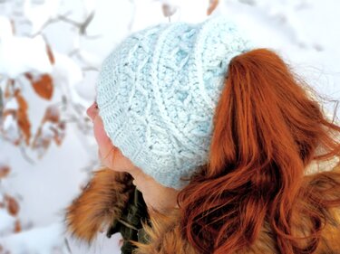 Zopfbeanie, Mütze "EISPRINZESSIN" - Häkeln