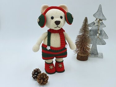 Häkelanleitung Weihnachtsteddy "NORBERT"
