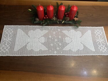 Anleitung Tischläufer Engel und Schneeflocken - Häkeln
